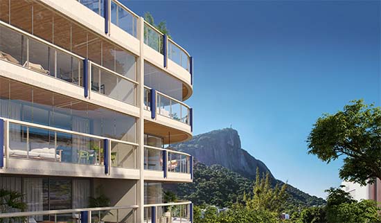 Imagem ilustrativa da fachada do Lineu 708, empreendimento do grupo Opportunity na Lagoa, Zona sul do Rio