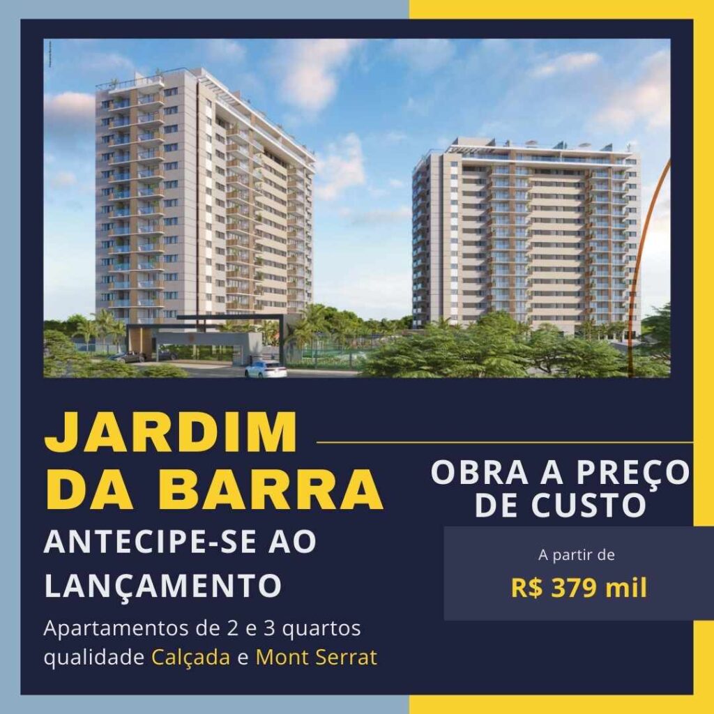 Peça de Marketing digital sobre o lançamento do Jardim da Barra